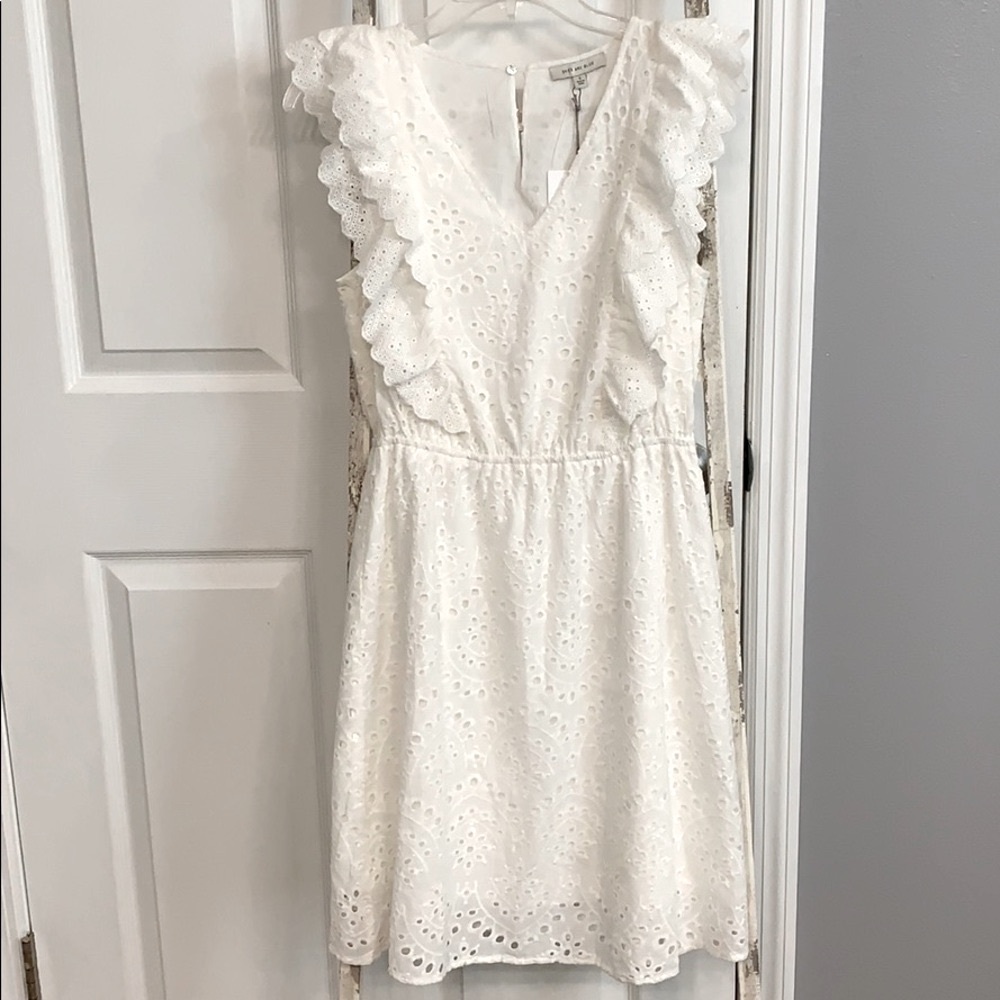 Skies Are Blue white eyelet ruffle western dress